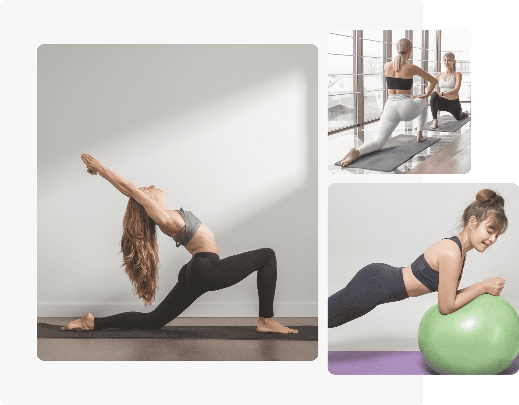 Salle de Pilates avec tapis et machines Reformer, ambiance calme et professionnelle