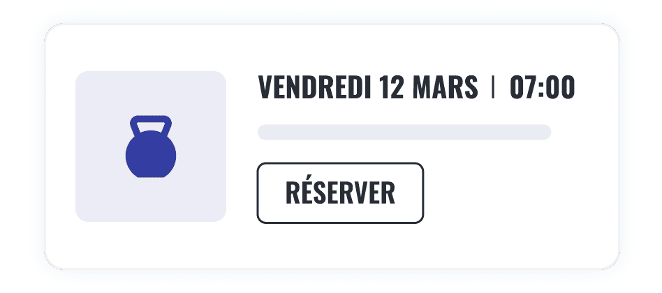 Appli affichant un programme d'entraînement fonctionnel